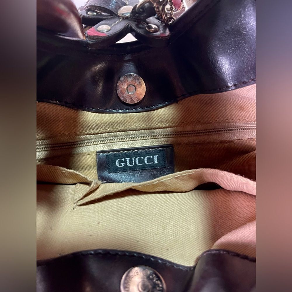 GUCCI - Vintage Burgundy Leather Purse - Picture 6 of 11